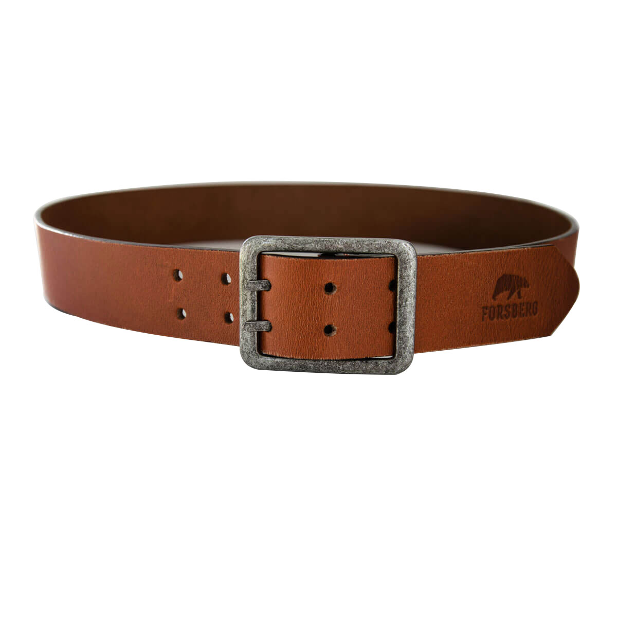 FORSBERG Ledergürtel mit Doppeldorn Schnalle aus Metall - 2