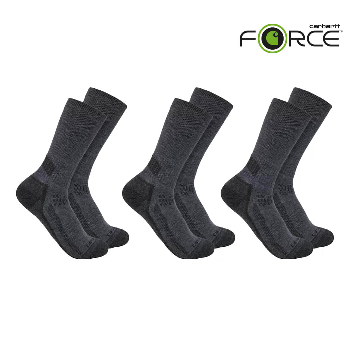 CARHARTT Force Midweight Crew Sock 3 Pack - 3