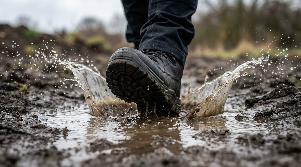 Gummistiefel, Schuh, Matsch, Pfütze, Outdoor