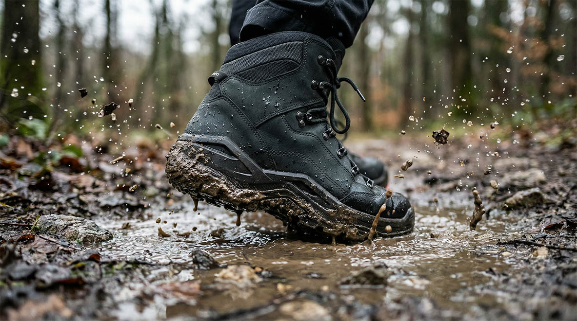 Stiefel, Wanderschuh, Gummimatsch, Schuhprofil, Outdoor